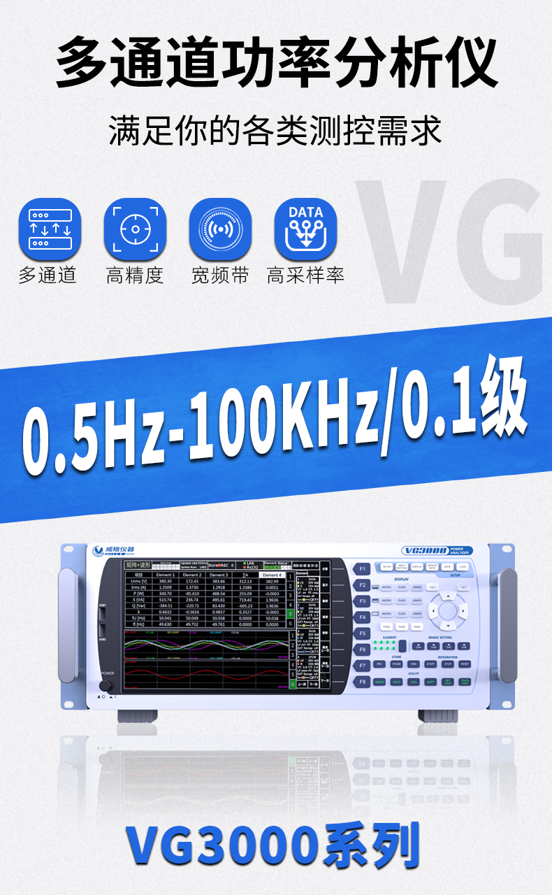 威格新品-多通道，多功能、高精度功率分析儀VG3000系列 廠家直銷 質(zhì)量保障插圖1
